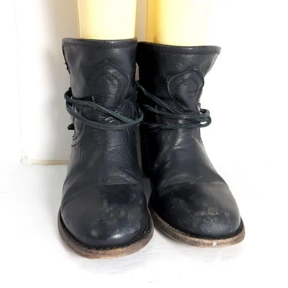 FREEBIRD by Steven Women's CASEY Black Leather Suede Ankle Boots Booties Size 8