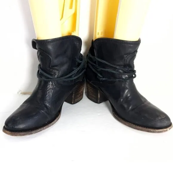 FREEBIRD by Steven Women's CASEY Black Leather Suede Ankle Boots Booties Size 8