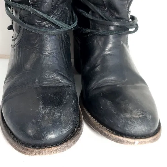 FREEBIRD by Steven Women's CASEY Black Leather Suede Ankle Boots Booties Size 8