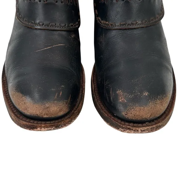 Freedbird by Steven Grand Brown Distressed Leather Ankle Heeled Boots Booties