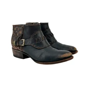 Freedbird by Steven Grand Brown Distressed Leather Ankle Heeled Boots Booties