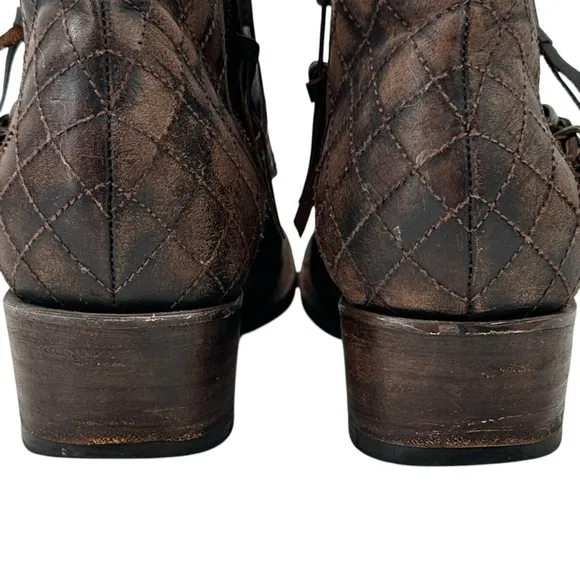 Freedbird by Steven Grand Brown Distressed Leather Ankle Heeled Boots Booties
