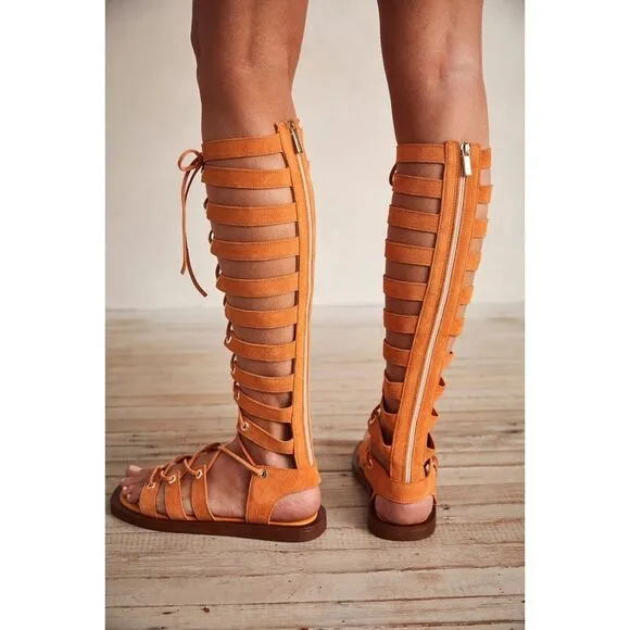Free People FP Collection Sun Chaser Leather Gladiator Sandals