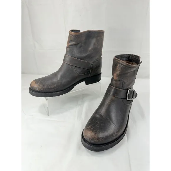Frye 4015 Veronica Ankle Boots Size 7 B Distressed Leather