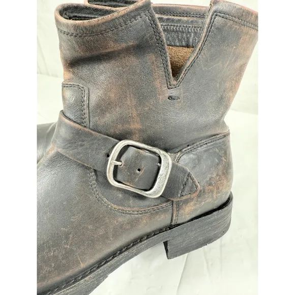 Frye 4015 Veronica Ankle Boots Size 7 B Distressed Leather