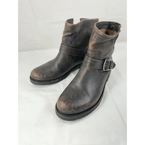 Frye 4015 Veronica Ankle Boots Size 7 B Distressed Leather