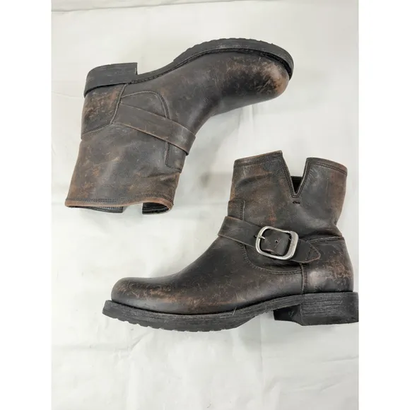 Frye 4015 Veronica Ankle Boots Size 7 B Distressed Leather