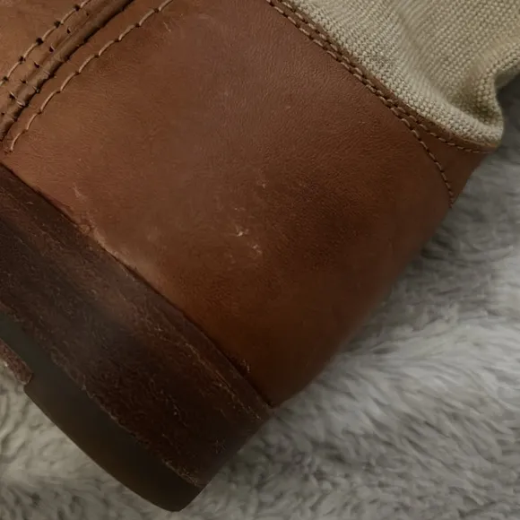 Frye 76170 Melissa Button Leather Canvas Riding Boots Size 7