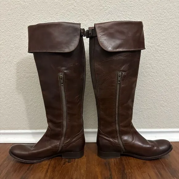 FRYE 77624 Melissa Riding Boots Biker Over-The-Knee in Espresso Leather