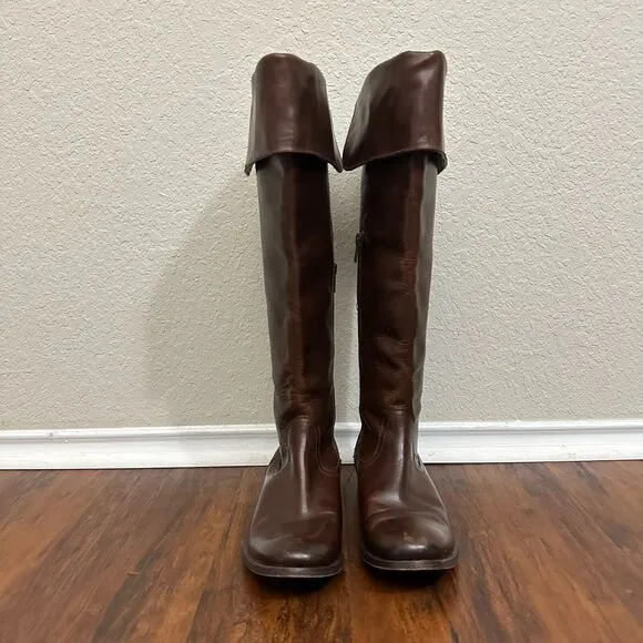 FRYE 77624 Melissa Riding Boots Biker Over-The-Knee in Espresso Leather