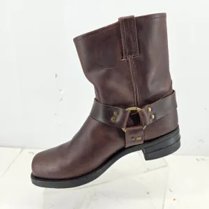 Frye 87400 Brown Leather Harness Motorcycle Riding Boots Square Toe Men’s 10.5 M