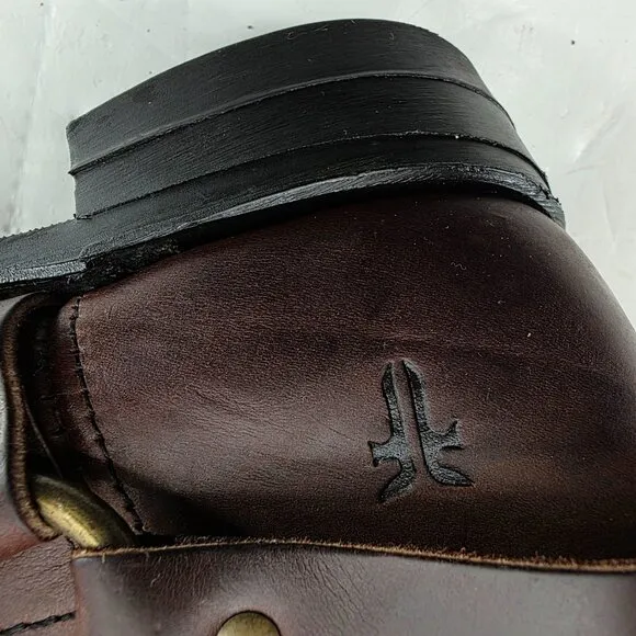 Frye 87400 Brown Leather Harness Motorcycle Riding Boots Square Toe Men’s 10.5 M
