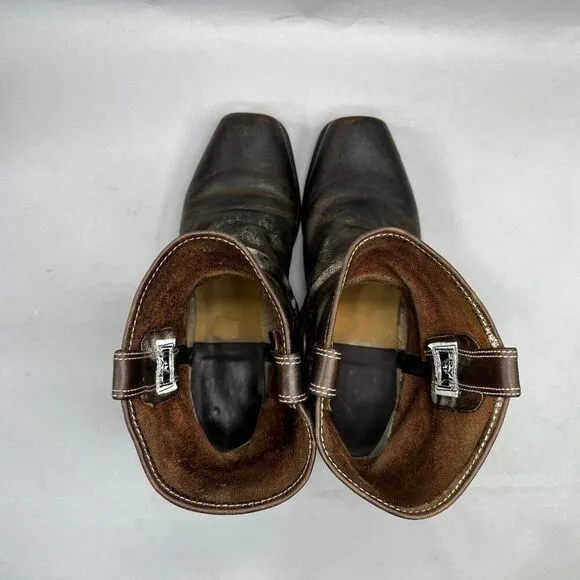 Frye 8R Harness Boots Men's Size 11 Brown Leather Square Toe Motorcycle Boots