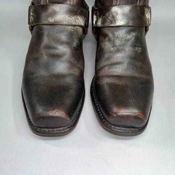 Frye 8R Harness Boots Men's Size 11 Brown Leather Square Toe Motorcycle Boots