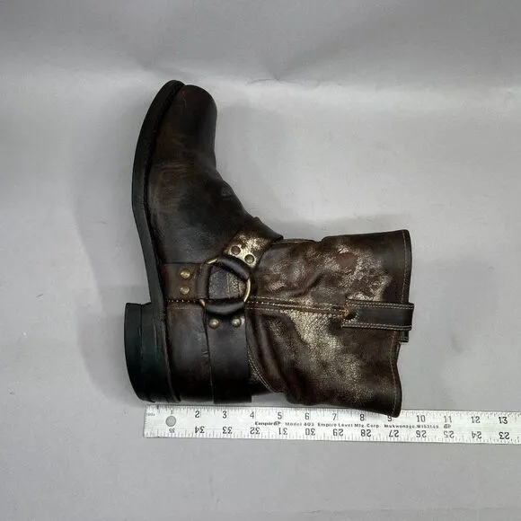 Frye 8R Harness Boots Men's Size 11 Brown Leather Square Toe Motorcycle Boots