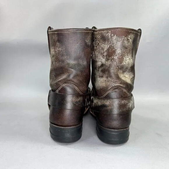 Frye 8R Harness Boots Men's Size 11 Brown Leather Square Toe Motorcycle Boots