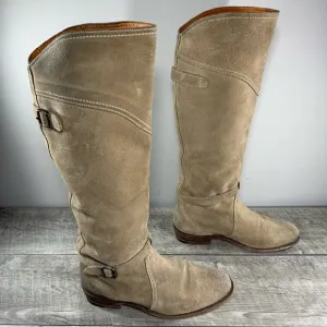 Frye Beige 77562 Dorado Riding Leather Motorcycle Tall Women's Chopper Boots 6