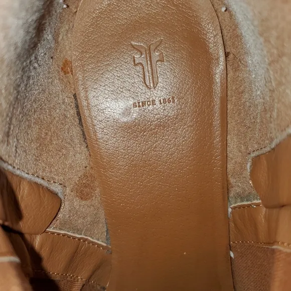Frye Beige Leather Zip-Up Ankle Booties Boots Women's Size 8M