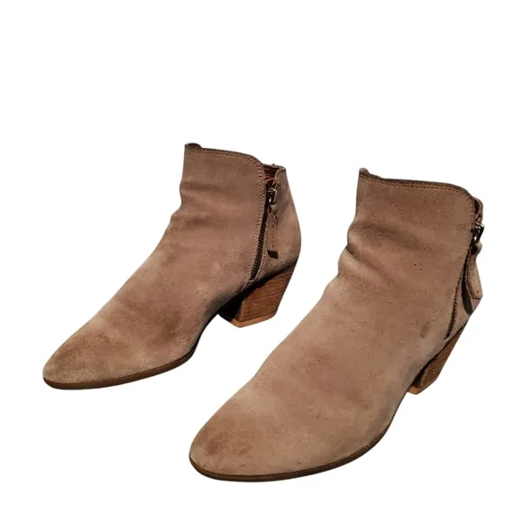 Frye Beige Leather Zip-Up Ankle Booties Boots Women's Size 8M
