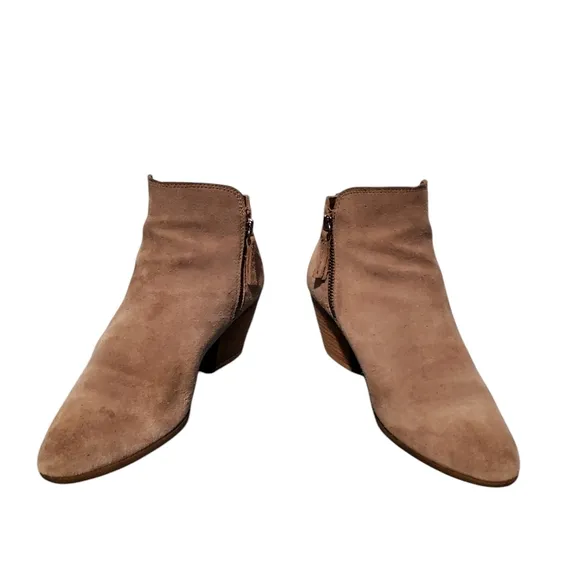 Frye Beige Leather Zip-Up Ankle Booties Boots Women's Size 8M