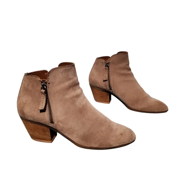 Frye Beige Leather Zip-Up Ankle Booties Boots Women's Size 8M