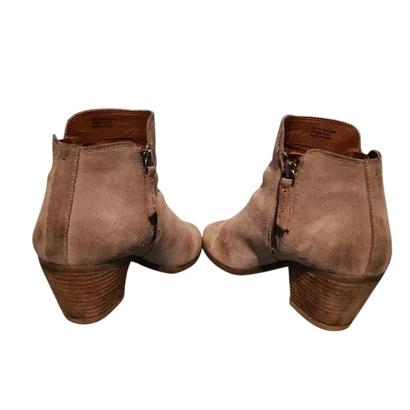 Frye Beige Leather Zip-Up Ankle Booties Boots Women's Size 8M