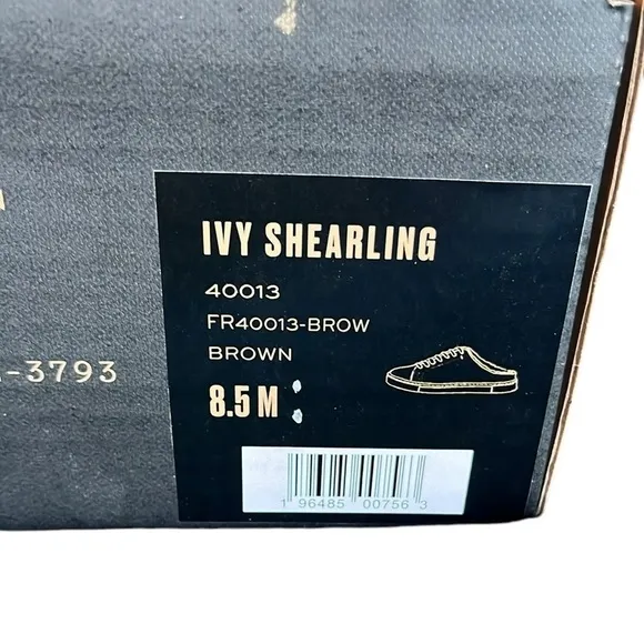 Frye Brown Ivy Genuine Shearling Sneaker Mule Shoes Suede size 8.5