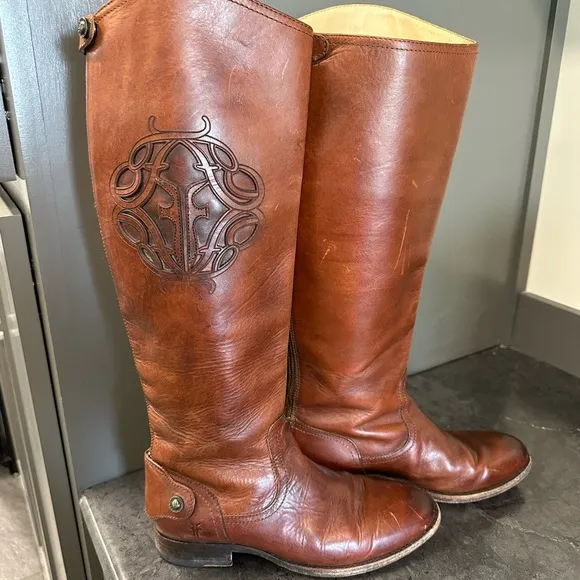 FRYE Brown Leather Riding Boots