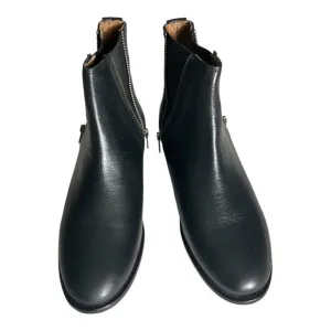 Frye Carly Black Leather Zipper Detail Chelsea Boots Size 9B