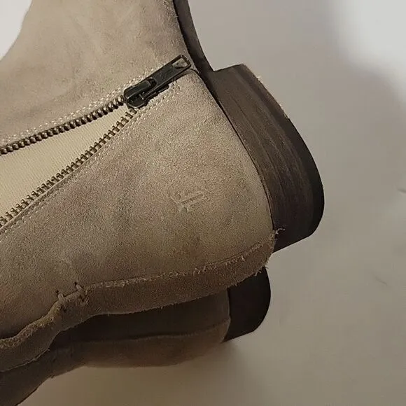 Frye Carly Zip Suede Ankle Boots