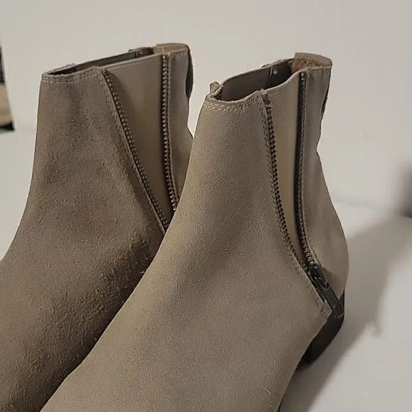 Frye Carly Zip Suede Ankle Boots
