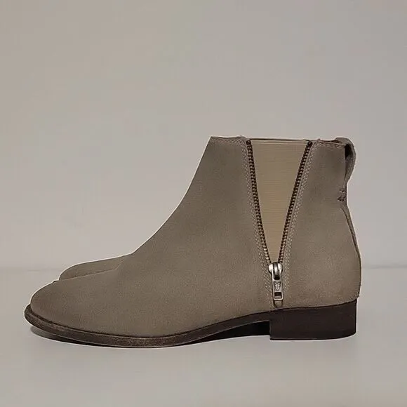 Frye Carly Zip Suede Ankle Boots