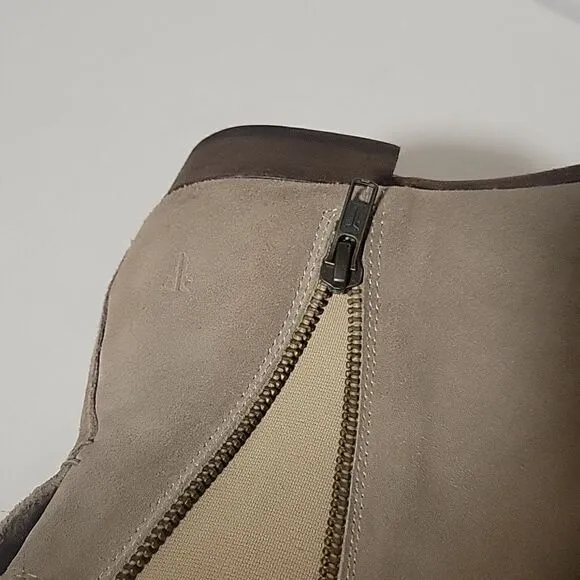 Frye Carly Zip Suede Ankle Boots