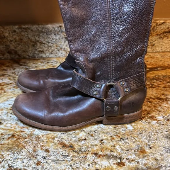 Frye Dark Brown Leather Boots