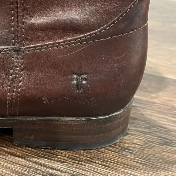 Frye Leather Melissa Button Short Zip Western Ankle Boots Leather Size 9