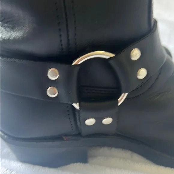 Frye leather upper Black  Boots motorcycle western cowboy Sz 91/2 M   U.S.A