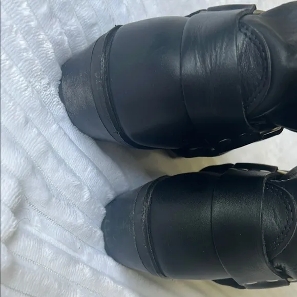 Frye leather upper Black  Boots motorcycle western cowboy Sz 91/2 M   U.S.A