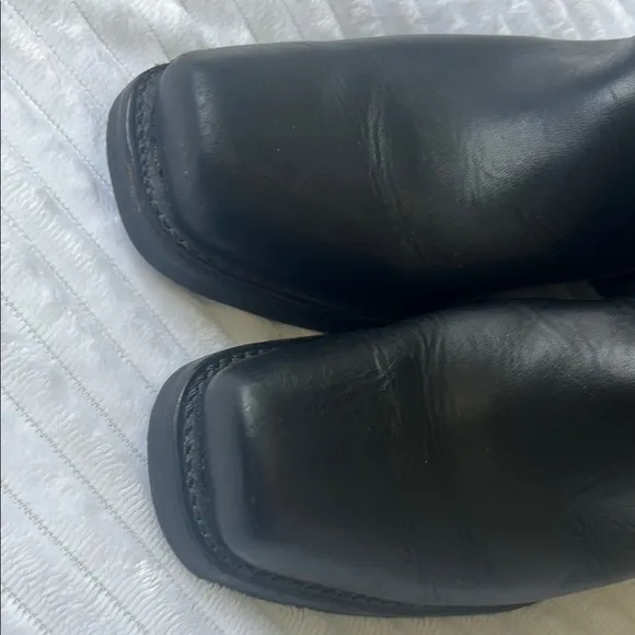 Frye leather upper Black  Boots motorcycle western cowboy Sz 91/2 M   U.S.A