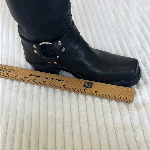 Frye leather upper Black  Boots motorcycle western cowboy Sz 91/2 M   U.S.A