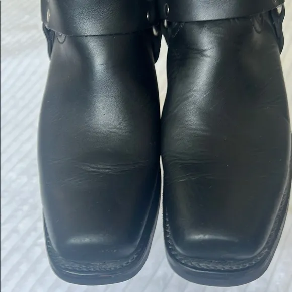 Frye leather upper Black  Boots motorcycle western cowboy Sz 91/2 M   U.S.A