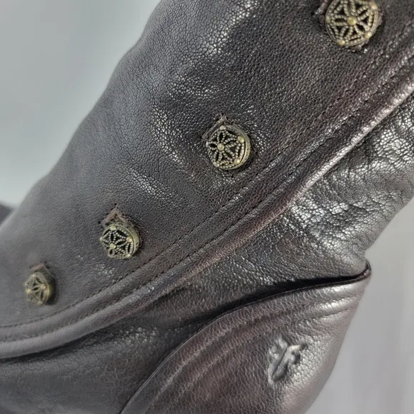 Frye Matilda Button Boots Victorian 4&quot; Heel Bohemian Steam Punk Sexy Size 9
