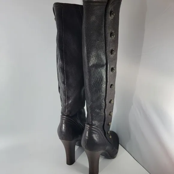 Frye Matilda Button Boots Victorian 4&quot; Heel Bohemian Steam Punk Sexy Size 9