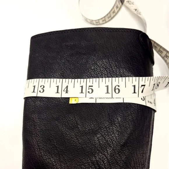 Frye Melissa Boots 76430 Black Leather Button Back Zip Knee High Women's Size 6