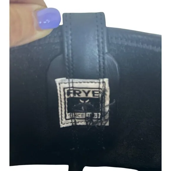 Frye Men’s Black Leather Motorcycle Harness Boots 10.5