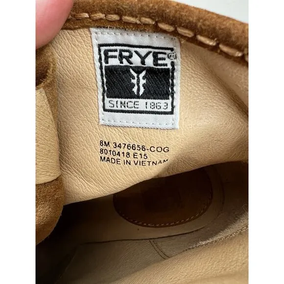 Frye Parker Moc Toe Ankle Boots Booties Brown Suede Womens Size 8
