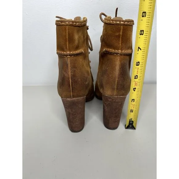 Frye Parker Moc Toe Ankle Boots Booties Brown Suede Womens Size 8