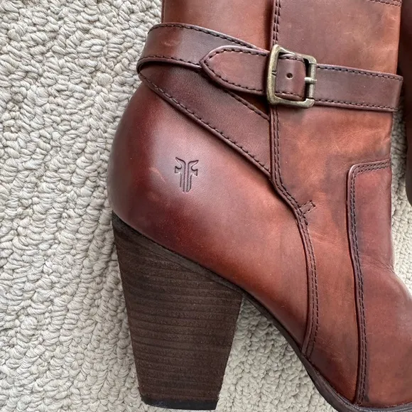 Frye Patty Riding Bootie boots, size 8.5, redwood leather, EXCELLENT condition!