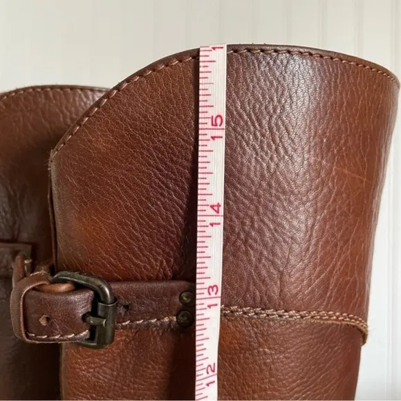 Frye PHILLIP Riding Boots in Cognac Pebbled Leather