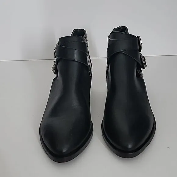 Frye Ray Western Shootie Ankle Boots Black Leather Festival Size 6