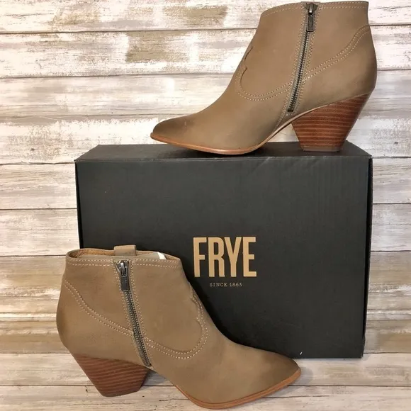 Frye Reina Side Zip Western Ankle Bootie in Ash Ombre Distressed Size 9.5M